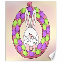 Make An Easter Egg Wreath Rabbit Face Cute Pink White Canvas 20  X 24   by Mariart