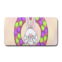 Make An Easter Egg Wreath Rabbit Face Cute Pink White Medium Bar Mats by Mariart