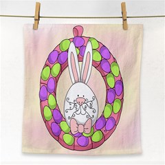 Make An Easter Egg Wreath Rabbit Face Cute Pink White Face Towel by Mariart