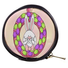 Make An Easter Egg Wreath Rabbit Face Cute Pink White Mini Makeup Bags by Mariart