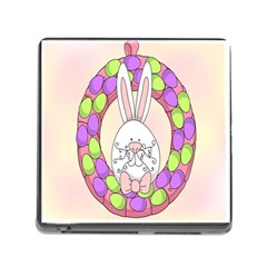 Make An Easter Egg Wreath Rabbit Face Cute Pink White Memory Card Reader (square) by Mariart