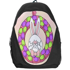 Make An Easter Egg Wreath Rabbit Face Cute Pink White Backpack Bag by Mariart