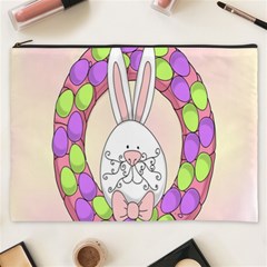 Make An Easter Egg Wreath Rabbit Face Cute Pink White Cosmetic Bag (xxxl)  by Mariart