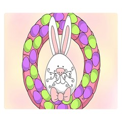 Make An Easter Egg Wreath Rabbit Face Cute Pink White Double Sided Flano Blanket (small)  by Mariart