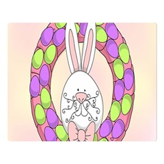 Make An Easter Egg Wreath Rabbit Face Cute Pink White Double Sided Flano Blanket (large)  by Mariart