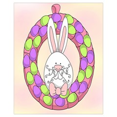 Make An Easter Egg Wreath Rabbit Face Cute Pink White Drawstring Bag (small) by Mariart