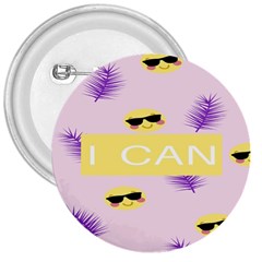 I Can Purple Face Smile Mask Tree Yellow 3  Buttons by Mariart