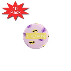 I Can Purple Face Smile Mask Tree Yellow 1  Mini Magnet (10 Pack)  by Mariart