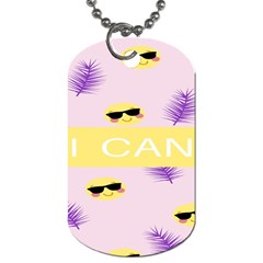 I Can Purple Face Smile Mask Tree Yellow Dog Tag (one Side)