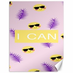 I Can Purple Face Smile Mask Tree Yellow Canvas 12  X 16   by Mariart