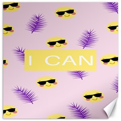 I Can Purple Face Smile Mask Tree Yellow Canvas 20  X 20   by Mariart