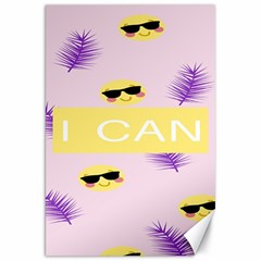 I Can Purple Face Smile Mask Tree Yellow Canvas 20  X 30   by Mariart