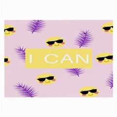 I Can Purple Face Smile Mask Tree Yellow Large Glasses Cloth (2-side) by Mariart