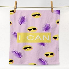 I Can Purple Face Smile Mask Tree Yellow Face Towel