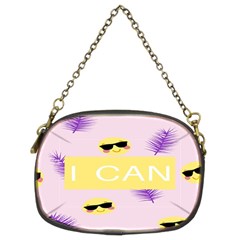 I Can Purple Face Smile Mask Tree Yellow Chain Purses (two Sides)  by Mariart