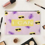 I Can Purple Face Smile Mask Tree Yellow Cosmetic Bag (Large)  Back