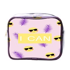 I Can Purple Face Smile Mask Tree Yellow Mini Toiletries Bags by Mariart