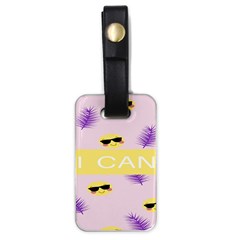 I Can Purple Face Smile Mask Tree Yellow Luggage Tags (one Side)  by Mariart