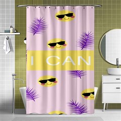 I Can Purple Face Smile Mask Tree Yellow Shower Curtain 48  X 72  (small)  by Mariart