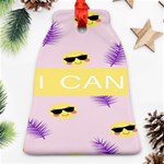 I Can Purple Face Smile Mask Tree Yellow Bell Ornament (Two Sides) Back