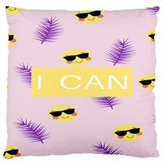 I Can Purple Face Smile Mask Tree Yellow Large Cushion Case (two Sides) by Mariart