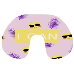 I Can Purple Face Smile Mask Tree Yellow Travel Neck Pillows by Mariart