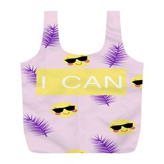 I Can Purple Face Smile Mask Tree Yellow Full Print Recycle Bags (l)  by Mariart