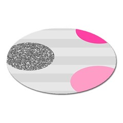 Polkadot Circle Round Line Red Pink Grey Diamond Oval Magnet