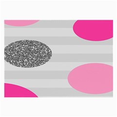 Polkadot Circle Round Line Red Pink Grey Diamond Large Glasses Cloth (2-side) by Mariart