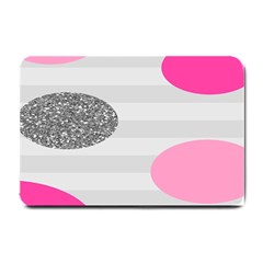 Polkadot Circle Round Line Red Pink Grey Diamond Small Doormat  by Mariart