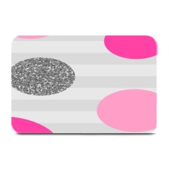 Polkadot Circle Round Line Red Pink Grey Diamond Plate Mats