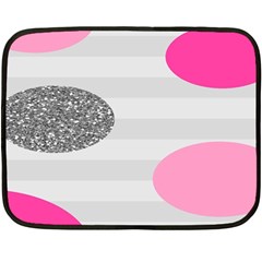 Polkadot Circle Round Line Red Pink Grey Diamond Fleece Blanket (mini) by Mariart