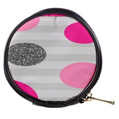 Polkadot Circle Round Line Red Pink Grey Diamond Mini Makeup Bags by Mariart