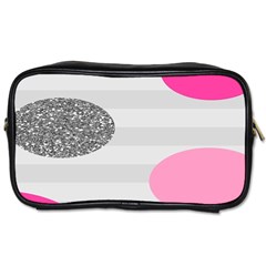 Polkadot Circle Round Line Red Pink Grey Diamond Toiletries Bags by Mariart