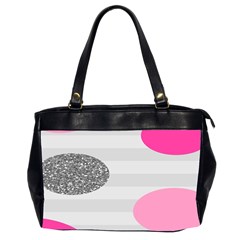 Polkadot Circle Round Line Red Pink Grey Diamond Office Handbags (2 Sides)  by Mariart