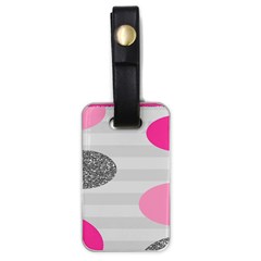 Polkadot Circle Round Line Red Pink Grey Diamond Luggage Tags (one Side)  by Mariart