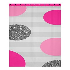 Polkadot Circle Round Line Red Pink Grey Diamond Shower Curtain 60  X 72  (medium)  by Mariart