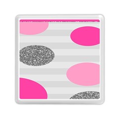 Polkadot Circle Round Line Red Pink Grey Diamond Memory Card Reader (square)  by Mariart