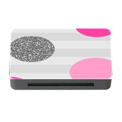 Polkadot Circle Round Line Red Pink Grey Diamond Memory Card Reader With Cf by Mariart