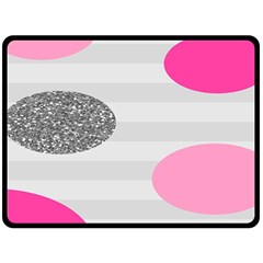 Polkadot Circle Round Line Red Pink Grey Diamond Double Sided Fleece Blanket (large)  by Mariart