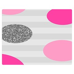 Polkadot Circle Round Line Red Pink Grey Diamond Double Sided Flano Blanket (medium)  by Mariart