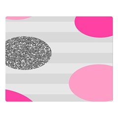 Polkadot Circle Round Line Red Pink Grey Diamond Double Sided Flano Blanket (large)  by Mariart