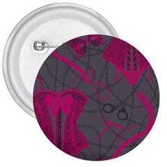 Pink Black Handcuffs Key Iron Love Grey Mask Sexy 3  Buttons by Mariart