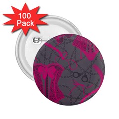 Pink Black Handcuffs Key Iron Love Grey Mask Sexy 2 25  Buttons (100 Pack)  by Mariart