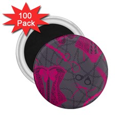 Pink Black Handcuffs Key Iron Love Grey Mask Sexy 2 25  Magnets (100 Pack)  by Mariart