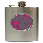 Pink Black Handcuffs Key Iron Love Grey Mask Sexy Hip Flask (6 oz) Front