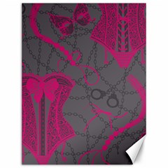 Pink Black Handcuffs Key Iron Love Grey Mask Sexy Canvas 12  X 16   by Mariart