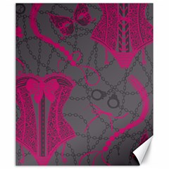 Pink Black Handcuffs Key Iron Love Grey Mask Sexy Canvas 20  X 24   by Mariart