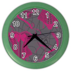 Pink Black Handcuffs Key Iron Love Grey Mask Sexy Color Wall Clocks by Mariart