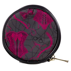 Pink Black Handcuffs Key Iron Love Grey Mask Sexy Mini Makeup Bags by Mariart